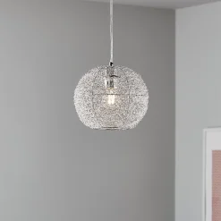 Suspension Phaidros GoodHome E27 argent brillant