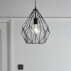 Suspension Phobeto E27 IP20 60W Ø 31 x l. 110 cm GoodHome noir mat