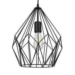 Suspension Phobeto E27 IP20 60W Ø 31 x l. 110 cm GoodHome noir mat