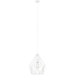 Suspension Phobeto E27 IP20 60W Ø 31 x l. 110 cm GoodHome blanc mat