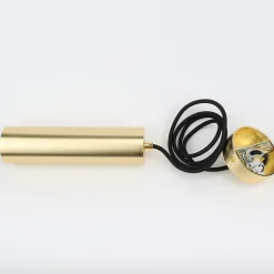 Suspension Plafonnier Moderne en Aluminium Doré Minimaliste en Forme de Tube 20cm avec Douille GU10