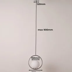 Suspension Plafonnier Nordique, Aluminium Chromé, Abat-jour Boule en Verre E27, Idéale pour Salon et Salle à Manger