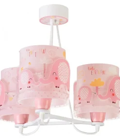 Suspension pour enfants à 3 lampes Little Elephant Éléphante rose