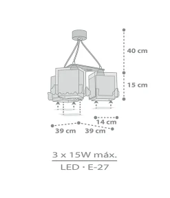 Suspension pour enfants à 3 lampes The Night Train Former