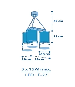 Suspension pour enfants à 3 lampes Planets Planètes système solaire