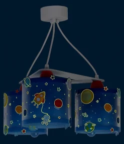 Suspension pour enfants à 3 lampes Planets Planètes système solaire