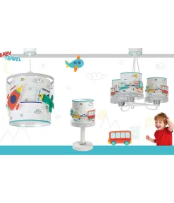 Suspension pour enfants à 3 lampes Baby Travel avions et voitures