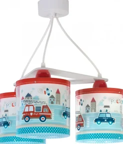 Suspension pour enfants à 3 lampes Police et Pompiers