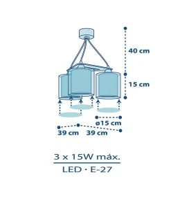 Suspension pour enfants à 3 lampes Police et Pompiers