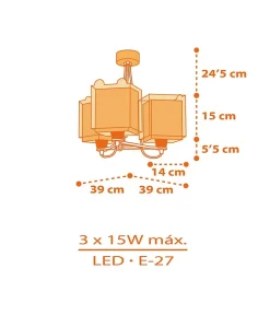 Suspension pour enfants à 3 lampes Little Tiger Petit Tigre
