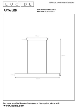 Suspension RAYA LED en métal avec LED intégré - Blanc - Lucide