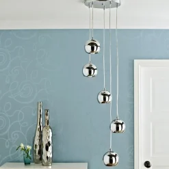 Suspension Roccheta 5 lampes E14 IP20 argent