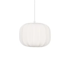 Suspension ronde Auriane tissu blanc E27 ⌀25 x H.88 cm Lussiol