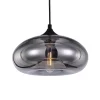 Suspension ronde Bronks en verre gris E27 ⌀.28 x H.98 cm Lussiol