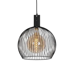 Suspension ronde design noire 40 cm - Dos
