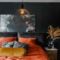 Suspension ronde design noire 40 cm - Dos