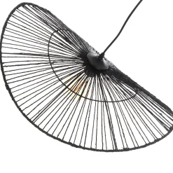 Suspension ronde en jacinthe d'eau Alana coloris noir E27 ⌀58 x H.80 cm Lussiol