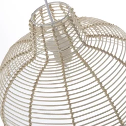 Suspension ronde Hama en rotin blanc E27 ⌀35 x H.90 cm Lussiol