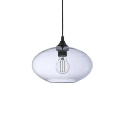Suspension ronde Irina verre fumé IP20 E27 10W Ø.26 x H.94 cm Lussiol