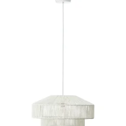 Suspension ronde Pipa métal et papier blanc ⌀50 x H.150cm IP20 E27 20W Brilliant