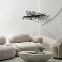 Suspension ronde Sapa en jacinthe d'eau noir E27 ⌀.78 x H.95 cm Lussiol