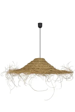 Suspension ronde Tanger raphia aspect naturel IP20 E27 Ø80 x H.101 cm Corep