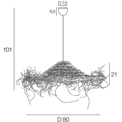 Suspension ronde Tanger raphia aspect naturel IP20 E27 Ø80 x H.101 cm Corep