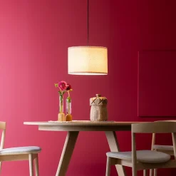 Suspension ronde Teddy coton bouclette beige Ø35cm IP20 E27 20W Brilliant