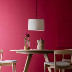 Suspension ronde Teddy coton bouclette beige Ø35cm IP20 E27 20W Brilliant