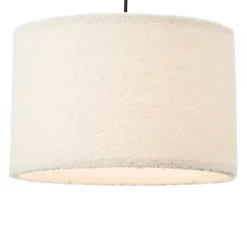 Suspension ronde Teddy coton bouclette beige Ø35cm IP20 E27 20W Brilliant