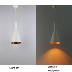 Suspension Rétro Industrielle avec Abat-jour en Aluminium Blanc, E27.