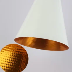 Suspension Rétro Industrielle avec Abat-jour en Aluminium Blanc, E27.