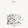 Suspension Rugby pour enfant E27 70 cm motif d'arbres lux.pro