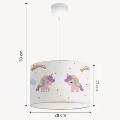 Suspension Rugby pour enfant E27 70 cm motif de licorne lux.pro