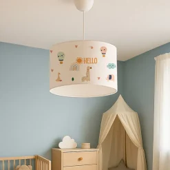 Suspension Rugby pour enfant E27 70 cm motif de giraffe lux.pro