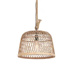 Suspension rustique intelligente en rotin avec ampoule WiFi G125 - Calamus