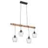 Suspension rustique noire avec bois 4 lumières - Stronk