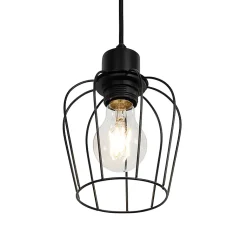 Suspension rustique noire avec bois 4 lumières - Stronk
