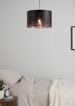 Suspension Senecaz GoodHome E27 noir mat