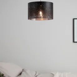 Suspension Senecaz GoodHome E27 noir mat