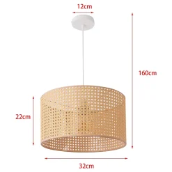 Suspension Shrewsbury E27 160 x 32 cm noir beige lux.pro