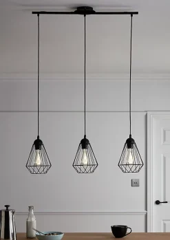 Suspension Smertrio 3 lampes E27 IP20 noir