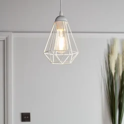 Suspension Smertrio GoodHome E27 blanc mat