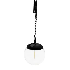 Suspension solaire, LED effet filament, diamètre 10cm. noir