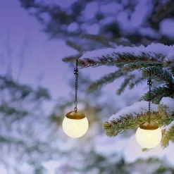 Suspension solaire, LED effet filament, diamètre 10cm. noir