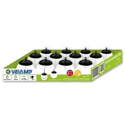 Suspension solaire, LED effet filament, diamètre 10cm. noir