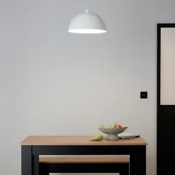 Suspension Songor GoodHome blanc 38cm IP20 E27