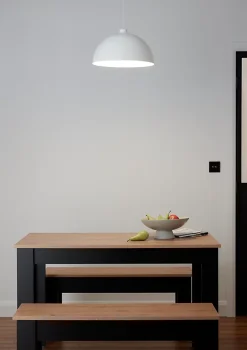 Suspension Songor GoodHome blanc 38cm IP20 E27