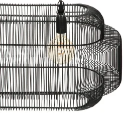 Suspension Stora - métal filaire - noir - L72 -5 cm - Atmosphera