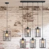 Suspension style loft new-yorkais "Hune" métal noir Atmosphera